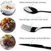 E-far Silverware Set, 20-Piece Black Stainless Steel Flatware Utensil Set, Include Knife/Spoon/Fork, Mirror Polished, Dishwasher Safe – Service for 4(Black – Streamlined Handle)