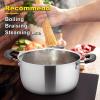 E-far 4 Quart Stock Pot, Stainless Steel Metal Soup Pot with Glass Lid for Cooking, Healthy & Rust Free, Heavy Duty & Dishwasher Safe(4 Quart)