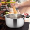 E-far 4 Quart Stock Pot, Stainless Steel Metal Soup Pot with Glass Lid for Cooking, Healthy & Rust Free, Heavy Duty & Dishwasher Safe(6 Quart)