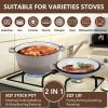 E-far Pre-Seasoned Cast Iron Dutch Oven, 5 Quart 2 in 1 Dutch Oven Pot with Skillet Lid and Silicone Bread Sling, Ideal for Bread Baking, Cooking, Stewing, Frying, Induction & Oven Safe – Black(Khaki)