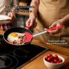 E-far Silicone Spatula Set of 2, Solid & Slotted Turner for Nonstick Cookware, Heat Resistant Rubber Kitchen Cooking Utensils for Flipping Fish Pancake Egg – Black(Red)