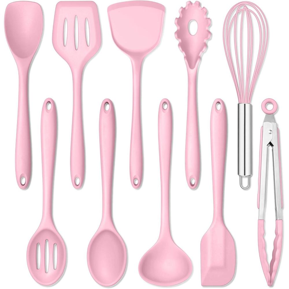 imageEfar Silicone Cooking Utensils Set 24Pcs Heat Resistant Kitchen Utensil with Holder Silicone Kitchen Tools with Spatula Turner Spoon Tongs Whisk NonToxic amp Dishwasher Safe BlackPink