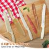 E-far 12-Piece Kitchen Knife Set, Stainless Steel Chef Knives Set with 6 Blade Guards, Sharp Kitchen Cooking Knife with Ergonomic Handle, Anti-Rust & Easy to Clean (Cream)(Assorted)