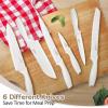 E-far 12-Piece Kitchen Knife Set, Stainless Steel Chef Knives Set with 6 Blade Guards, Sharp Kitchen Cooking Knife with Ergonomic Handle, Anti-Rust & Easy to Clean (Cream)(Cream)