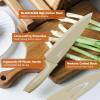 E-far 12-Piece Kitchen Knife Set, Stainless Steel Chef Knives Set with 6 Blade Guards, Sharp Kitchen Cooking Knife with Ergonomic Handle, Anti-Rust & Easy to Clean (Cream)(Assorted)