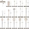 E-far 14 Pieces Silicone Cooking Utensils Set, Kitchen Utensils Set with Holder, Spatula, Ladle, Spoon, Tong, Slotted Turner for Nonstick Cookware, 446°F Heat Resistant & Stainless Steel Handle, Blue(Khaki)