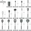 E-far 14 Pieces Silicone Cooking Utensils Set, Kitchen Utensils Set with Holder, Spatula, Ladle, Spoon, Tong, Slotted Turner for Nonstick Cookware, 446°F Heat Resistant & Stainless Steel Handle, Blue(Gray)