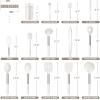 E-far 14 Pieces Silicone Cooking Utensils Set, Kitchen Utensils Set with Holder, Spatula, Ladle, Spoon, Tong, Slotted Turner for Nonstick Cookware, 446°F Heat Resistant & Stainless Steel Handle, Blue(Cream White)