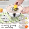 E-far 25PCS Mixing Bowls with Lid Set, Stainless Steel Nesting Prep Bowls with Grater Attachments Non-Slip Bottoms for Cooking, Serving, Food Storage, 4.6/2.6/2/1.5/1/0.7QT – Khaki(Khaki)