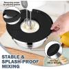 E-far 25PCS Mixing Bowls with Lid Set, Stainless Steel Nesting Prep Bowls with Grater Attachments Non-Slip Bottoms for Cooking, Serving, Food Storage, 4.6/2.6/2/1.5/1/0.7QT – Khaki(Black)