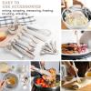E-far 25PCS Mixing Bowls with Lid Set, Stainless Steel Nesting Prep Bowls with Grater Attachments Non-Slip Bottoms for Cooking, Serving, Food Storage, 4.6/2.6/2/1.5/1/0.7QT – Khaki(Khaki)