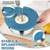 E-far 25PCS Mixing Bowls with Lid Set, Stainless Steel Nesting Prep Bowls with Grater Attachments Non-Slip Bottoms for Cooking, Serving, Food Storage, 4.6/2.6/2/1.5/1/0.7QT – Khaki(Blue)