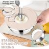 E-far 25PCS Mixing Bowls with Lid Set, Stainless Steel Nesting Prep Bowls with Grater Attachments Non-Slip Bottoms for Cooking, Serving, Food Storage, 4.6/2.6/2/1.5/1/0.7QT – Khaki(Khaki)