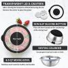 E-far Colander with Mixing Bowl Set, 4-1 Stainless Steel Colander Strainers Bowl with Graters for Kitchen, Rotatable Food Strainer Bowl for Rinsing Fruits Vegetables/Draining Pasta – Blue(Black)