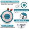 E-far Colander with Mixing Bowl Set, 4-1 Stainless Steel Colander Strainers Bowl with Graters for Kitchen, Rotatable Food Strainer Bowl for Rinsing Fruits Vegetables/Draining Pasta – Blue(Blue)