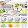 E-far Mixing Bowls Set of 5, Stainless Steel Salad Mixing Bowl with Transparent Lid, Metal Nesting Bowl with 3 Graters for Kitchen Prepping/Serving/Baking/Storage, 4.6/2.6/1.5/1/0.7 QT – Colorful