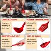 E-far Silicone Cooking Utensils Set, 24Pcs Heat Resistant Kitchen Utensil with Holder, Silicone Kitchen Tools with Spatula Turner Spoon Tongs Whisk, Non-Toxic & Dishwasher Safe (Black)(Red)