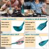 E-far Silicone Cooking Utensils Set, 24Pcs Heat Resistant Kitchen Utensil with Holder, Silicone Kitchen Tools with Spatula Turner Spoon Tongs Whisk, Non-Toxic & Dishwasher Safe (Black)(Blue)
