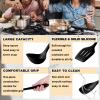 E-far Silicone Cooking Utensils Set, 24Pcs Heat Resistant Kitchen Utensil with Holder, Silicone Kitchen Tools with Spatula Turner Spoon Tongs Whisk, Non-Toxic & Dishwasher Safe (Black)(Black)