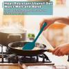 E-far Silicone Cooking Utensils Set, 24Pcs Heat Resistant Kitchen Utensil with Holder, Silicone Kitchen Tools with Spatula Turner Spoon Tongs Whisk, Non-Toxic & Dishwasher Safe (Black)(Blue)