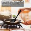 E-far Silicone Cooking Utensils Set, 24Pcs Heat Resistant Kitchen Utensil with Holder, Silicone Kitchen Tools with Spatula Turner Spoon Tongs Whisk, Non-Toxic & Dishwasher Safe (Black)(Black)