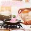 E-far Silicone Cooking Utensils Set, 24Pcs Heat Resistant Kitchen Utensil with Holder, Silicone Kitchen Tools with Spatula Turner Spoon Tongs Whisk, Non-Toxic & Dishwasher Safe (Black)(Pink)