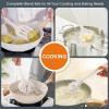 Kitchen Utensils Set, E-far 15-Piece Silicone Cooking Utensils with Holder, Non-stick Cookware Friendly & Heat Resistant, Includes Ladle Spatula Spoon Slotted Turner for Cooking & Baking (Black)(Khaki)