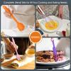 Kitchen Utensils Set, E-far 15-Piece Silicone Cooking Utensils with Holder, Non-stick Cookware Friendly & Heat Resistant, Includes Ladle Spatula Spoon Slotted Turner for Cooking & Baking (Black)(Colorful)