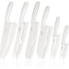 E-far 12-Piece Kitchen Knife Set, Stainless Steel Chef Knives Set with 6 Blade Guards, Sharp Kitchen Cooking Knife with Ergonomic Handle, Anti-Rust & Easy to Clean (Cream)(Cream)