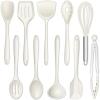 E-far Silicone Cooking Utensils Set, 24Pcs Heat Resistant Kitchen Utensil with Holder, Silicone Kitchen Tools with Spatula Turner Spoon Tongs Whisk, Non-Toxic & Dishwasher Safe (Black)(White)