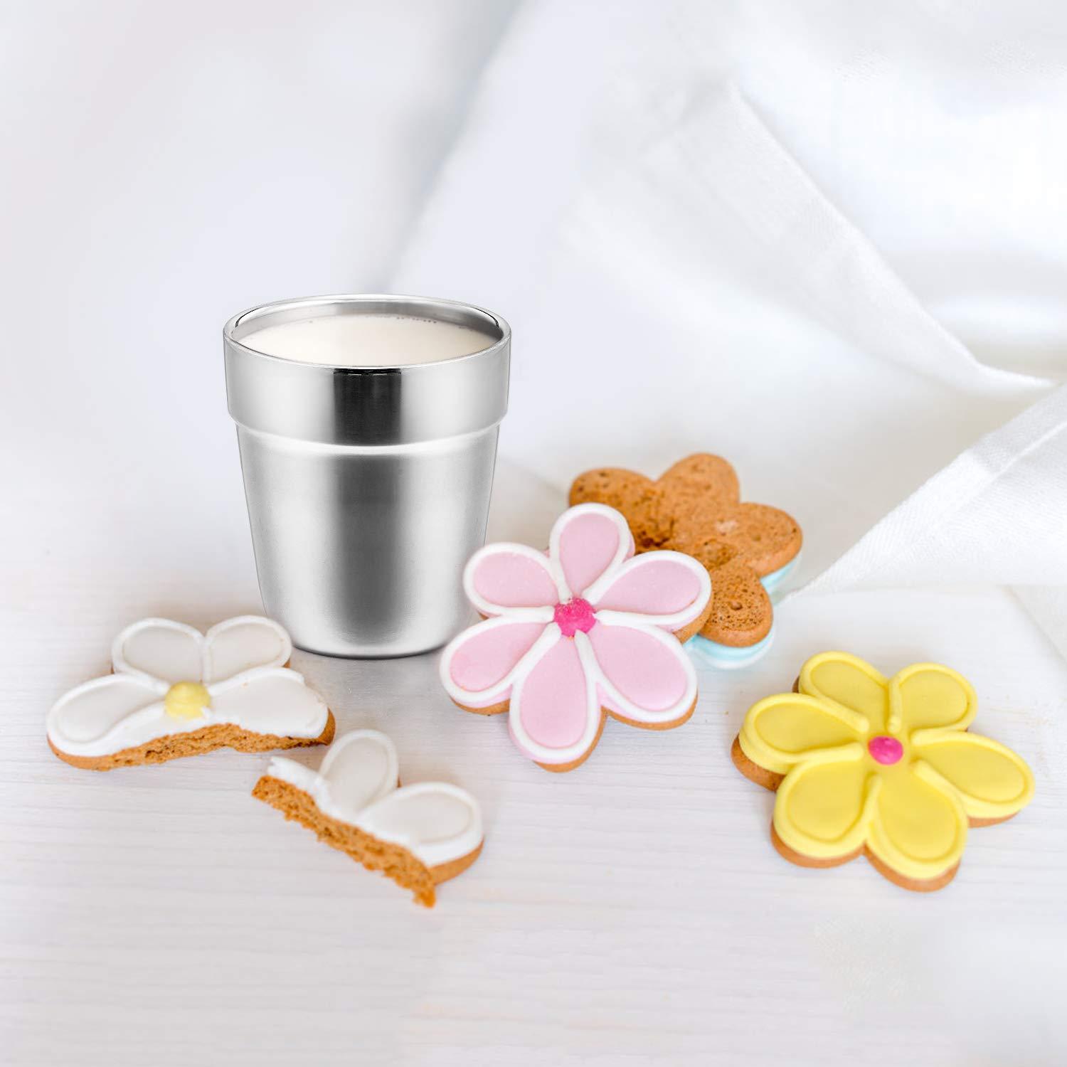 imageEfar Cups for Toddlers Kids 6 Ounce Stainless Steel Insulated Tumblers for Children Preschoolers Training amp Transition Double Wall amp Shatterproof Mirror Polished amp Dishwasher Safe 6 Pack6 Count Pack of 1