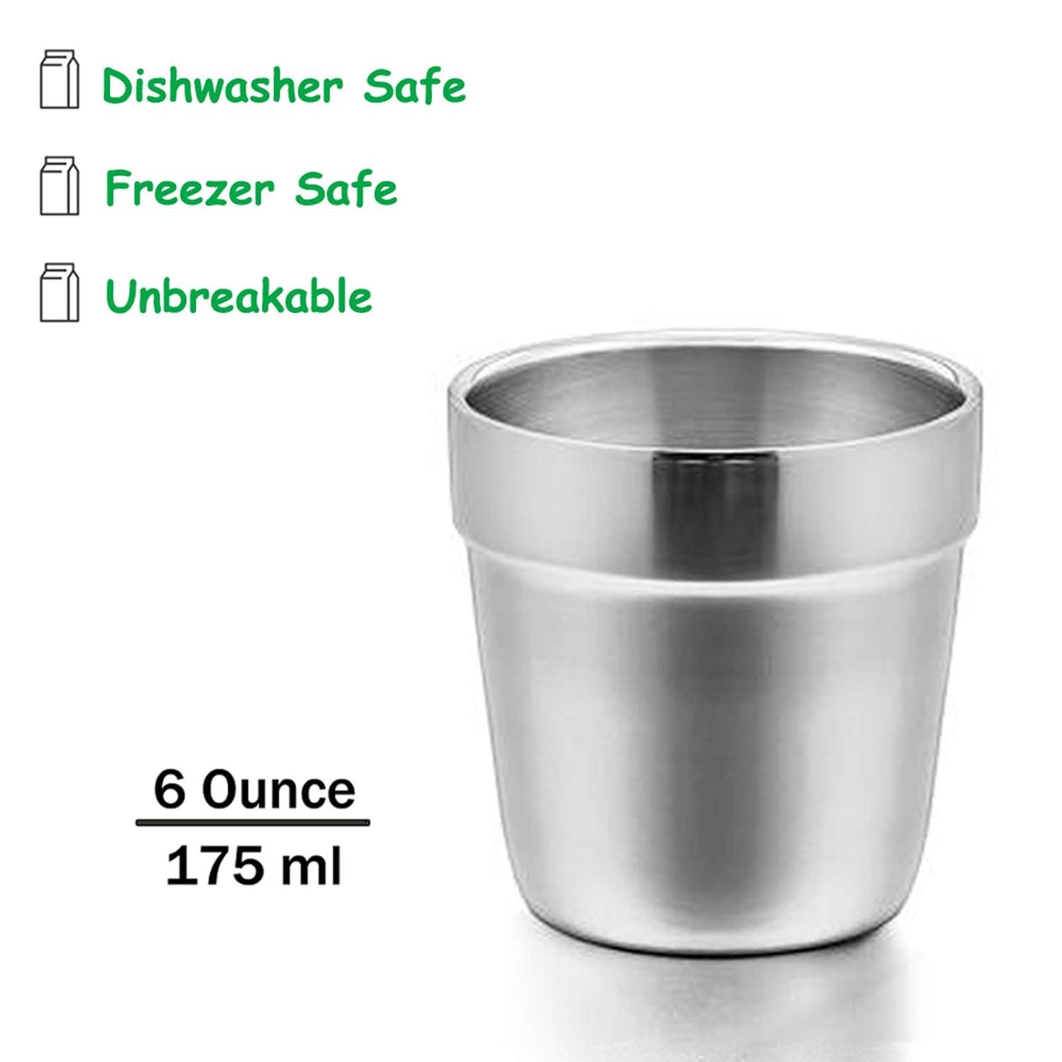imageEfar Cups for Toddlers Kids 6 Ounce Stainless Steel Insulated Tumblers for Children Preschoolers Training amp Transition Double Wall amp Shatterproof Mirror Polished amp Dishwasher Safe 6 Pack6 Count Pack of 1