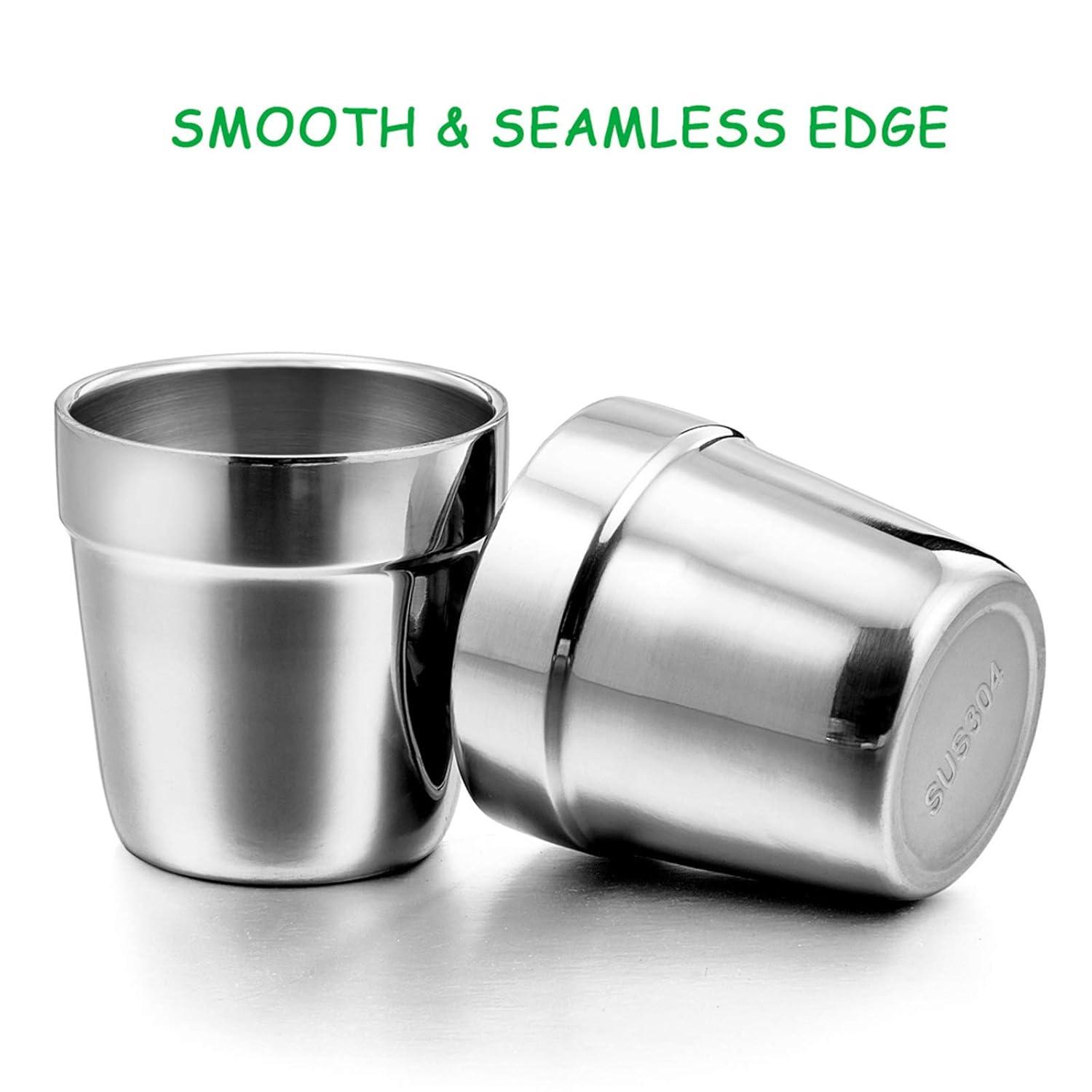 imageEfar Cups for Toddlers Kids 6 Ounce Stainless Steel Insulated Tumblers for Children Preschoolers Training amp Transition Double Wall amp Shatterproof Mirror Polished amp Dishwasher Safe 6 Pack6 Count Pack of 1