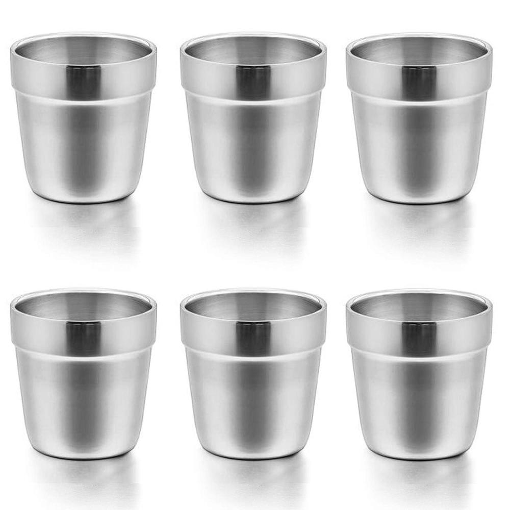 imageEfar Cups for Toddlers Kids 6 Ounce Stainless Steel Insulated Tumblers for Children Preschoolers Training amp Transition Double Wall amp Shatterproof Mirror Polished amp Dishwasher Safe  6 Pack6 Count Pack of 1