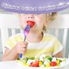 E-far 12-Piece Toddler Silverware, Stainless Steel Kids Utensils Forks and Spoons, Children Safe Mirror Polished Metal Cutlery Set for Self Feeding, 6 Forks & 6 Spoons(Rainbow)(Rainbow)