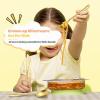 E-far 6-Piece Kids Silverware, Stainless Steel Toddler Utensils Safe for Preschooler/Children, Includes 2 Kids Forks 2 Spoons 2 Knife, Slimline Adult Look & Small Size, Rust Free & Dishwasher Safe(Gold)