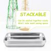 E-far Stainless Steel Kids Plates, 4 Pieces Mini Metal Dinner Dish Set for Kids Toddler Child, 7.3” x 5.3” x 0.75”, Non-Toxic & Dishwasher Safe, Great for Self-Feeding/Picnic/Outdoor Camping(9.4” x 7.3” x 1”)