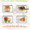 E-far Stainless Steel Kids Plates, 4 Pieces Mini Metal Dinner Dish Set for Kids Toddler Child, 7.3” x 5.3” x 0.75”, Non-Toxic & Dishwasher Safe, Great for Self-Feeding/Picnic/Outdoor Camping(9.4” x 7.3” x 1”)
