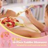 E-far Toddler Forks and Spoons Set, 10-Piece Stainless Steel Toddler Utensils Kids Safe Silverware for Self Feeding, Healthy & Non-Toxic, Rainbow(Gold Mirror)