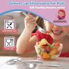 E-far Toddler Forks and Spoons Set, 10-Piece Stainless Steel Toddler Utensils Kids Safe Silverware for Self Feeding, Healthy & Non-Toxic, Rainbow(Silver Mirror)