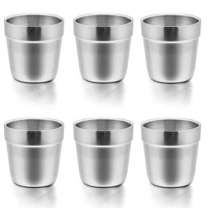 E-far Cups for Toddlers Kids, 6 Ounce Stainless Steel Insulated Tumblers for Children Preschoolers, Training & Transition, Double Wall & Shatterproof, Mirror Polished & Dishwasher Safe – 6 Pack(6 Count (Pack of 1))