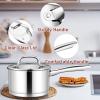E-far 1 Quart Saucepan with Lid, Stainless Steel Small Sauce Pan Boiling Pot for Cooking, Compatible with All Stoves, Healthy & Non Toxic, Oven & Dishwasher Safe(3QT)