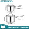E-far 1 Quart Saucepan with Lid, Stainless Steel Small Sauce Pan Boiling Pot for Cooking, Compatible with All Stoves, Healthy & Non Toxic, Oven & Dishwasher Safe(1QT & 2QT)