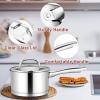 E-far 1 Quart Saucepan with Lid, Stainless Steel Small Sauce Pan Boiling Pot for Cooking, Compatible with All Stoves, Healthy & Non Toxic, Oven & Dishwasher Safe(2QT)