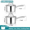 E-far 1 Quart Saucepan with Lid, Stainless Steel Small Sauce Pan Boiling Pot for Cooking, Compatible with All Stoves, Healthy & Non Toxic, Oven & Dishwasher Safe(2QT & 3QT)