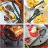 E-far Matte Black Silverware Set for 4, 20 Pieces Stainless Steel Flatware Eating Utensils Set for Home Kitchen Restaurant, Metal Forks Spoons and Knives with Square Handle for Wedding Dinner Party(Matte Black)