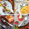 E-far Matte Black Silverware Set for 4, 20 Pieces Stainless Steel Flatware Eating Utensils Set for Home Kitchen Restaurant, Metal Forks Spoons and Knives with Square Handle for Wedding Dinner Party(Matte Silver)