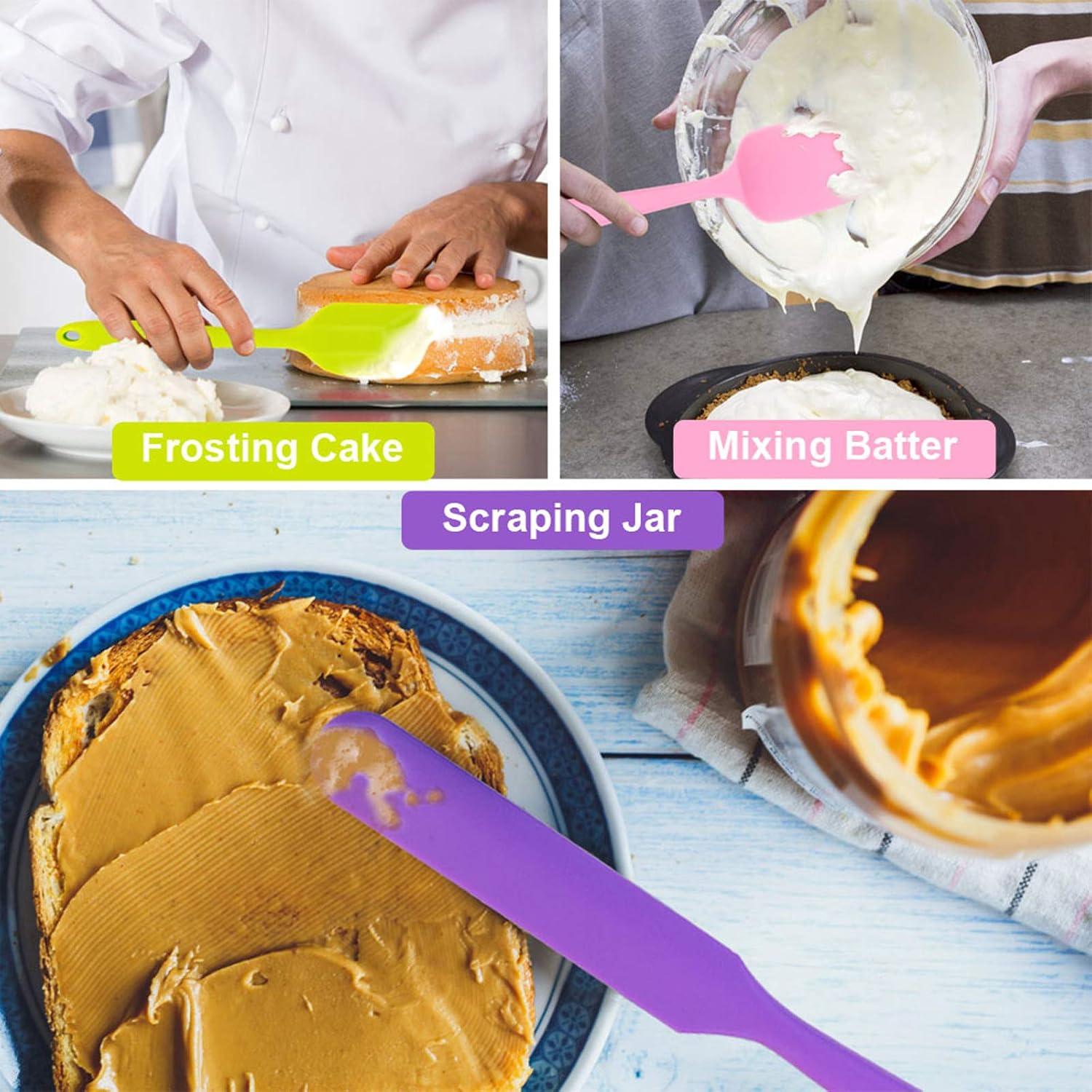 imageSilicone Spatula Set Efar 9 PCS Heat Resistant Rubber Spatulas Kitchen Utensils for Nonstick Cookware Baking Cooking Mixing Seamless amp Flexible Vibrant Colored amp Dishwasher Safe