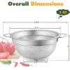 Colander Set of 2, E-far 3qt Stainless Steel Micro-Perforated Colander Small Metal Strainer with Handle for Kitchen/Draining Pasta/Rinsing Berry Fruits, Heavy Duty & Dishwasher Safe