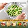 Colander Set of 2, E-far 3qt Stainless Steel Micro-Perforated Colander Small Metal Strainer with Handle for Kitchen/Draining Pasta/Rinsing Berry Fruits, Heavy Duty & Dishwasher Safe